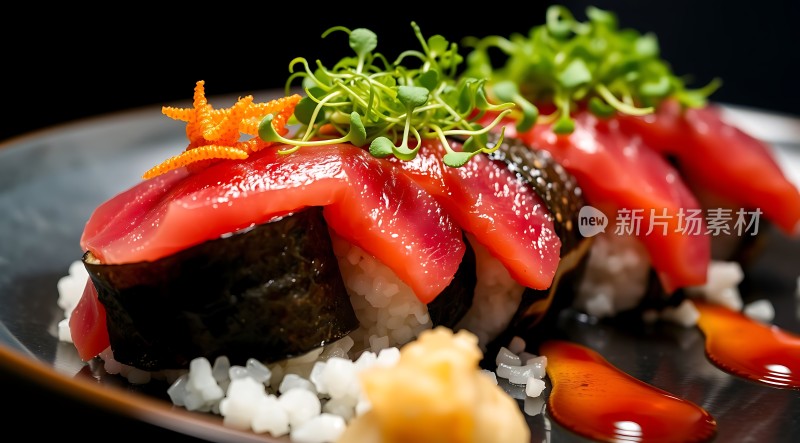 新鲜刺身寿司美味诱人！