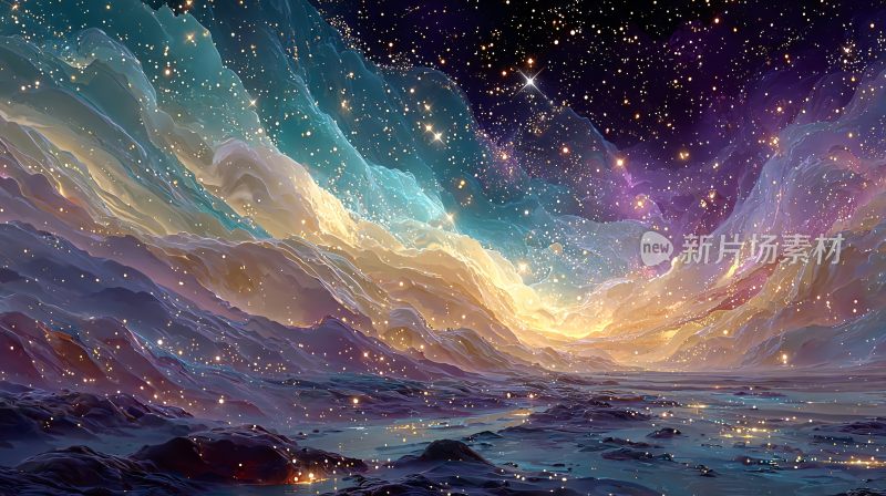 梦幻绚丽的星空云海景观