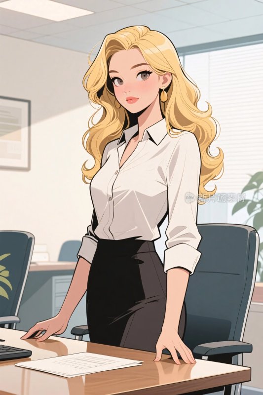 职场女性办公插画