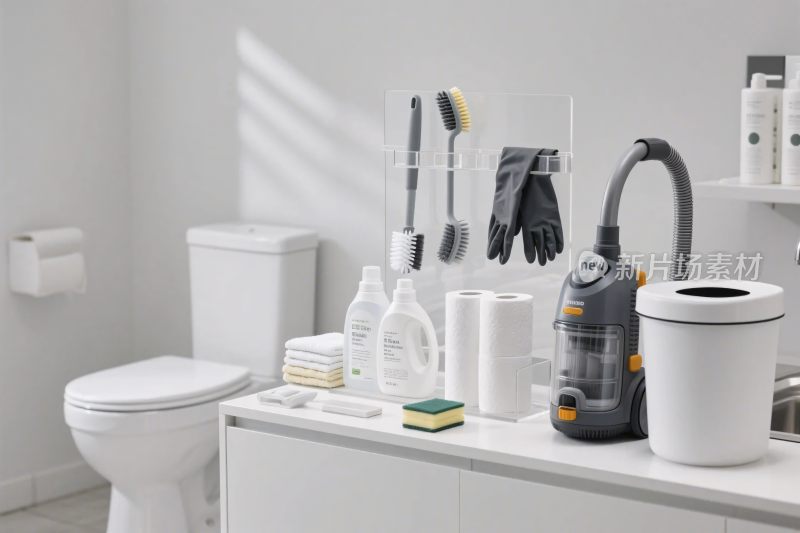 卫生间清洁用品布置