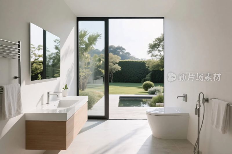 现代简约卫浴与庭院