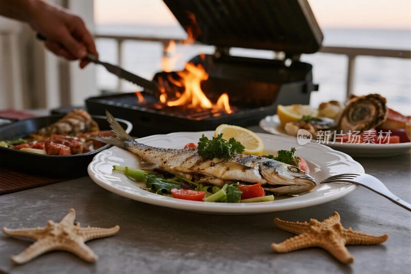 户外美食烧烤场景