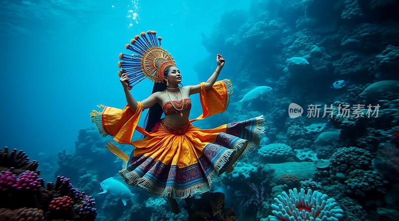 水下舞者色彩斑斓