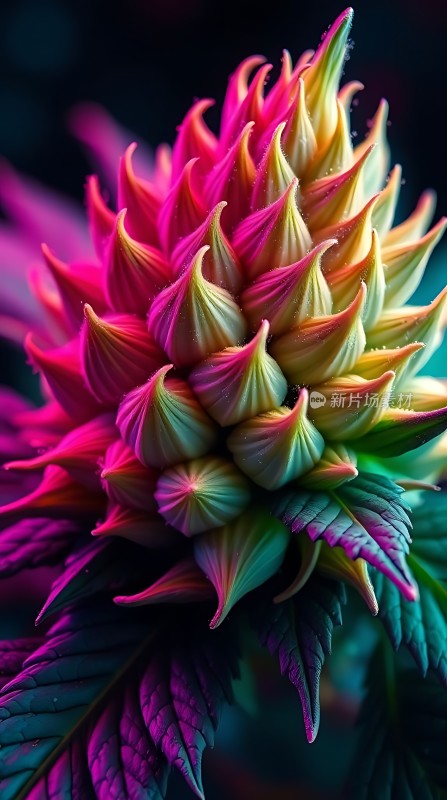 五彩斑斓的花朵绽放