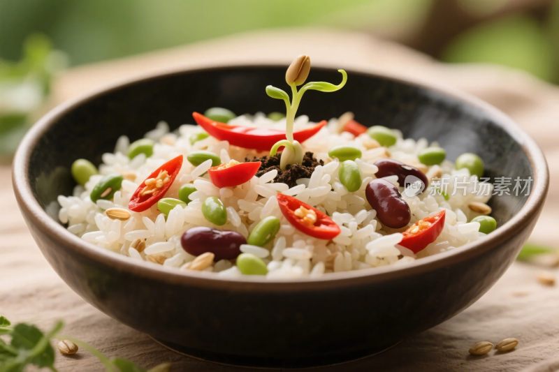 碗装美食食材特写