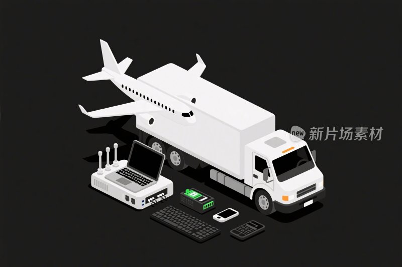 航空物流运输插画
