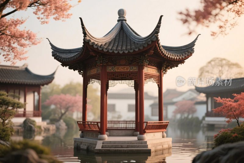 中式古典凉亭园林