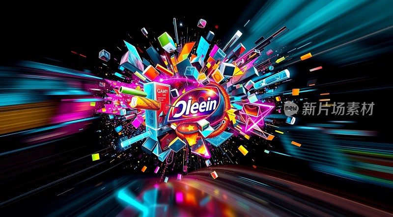 新片场素材奥利恩炫彩爆炸