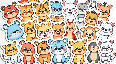 卡通动物贴纸大集合