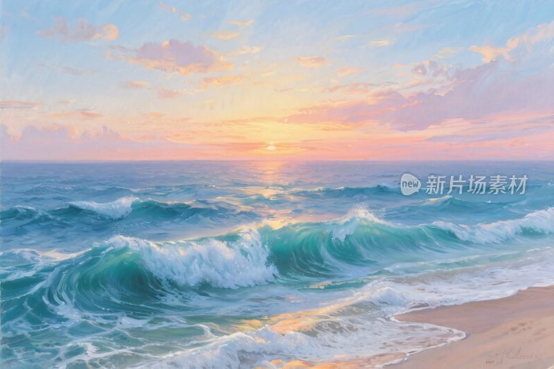 海边美丽的日落景象