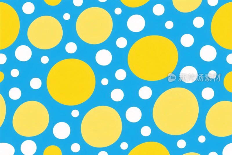 黄色圆点蓝色背景插画