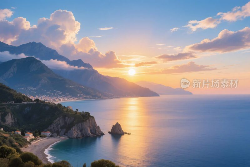 海边壮丽日出美景