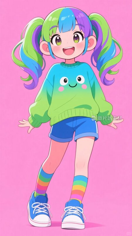 可爱卡通女孩插画