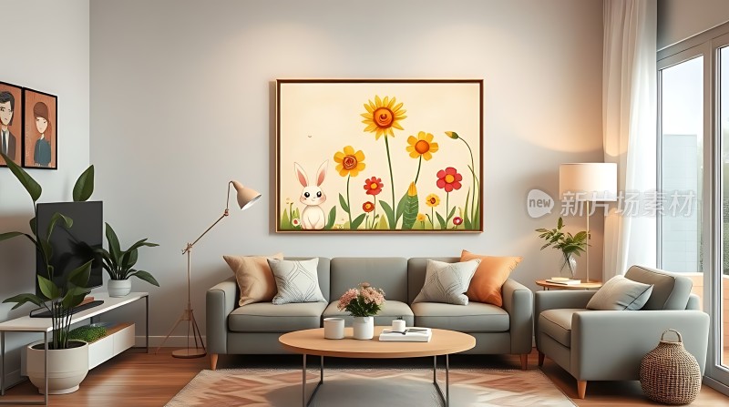 阳光明媚的温馨客厅