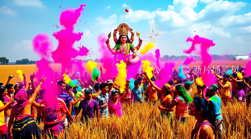 彩色粉末节欢乐与色彩交织的庆典