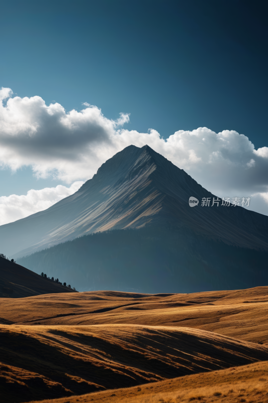 山脉天空中有几朵云高清风景图片