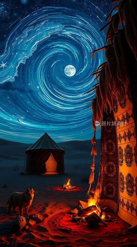 星空下的沙漠营地