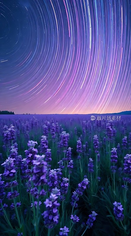 紫藤花海星空下