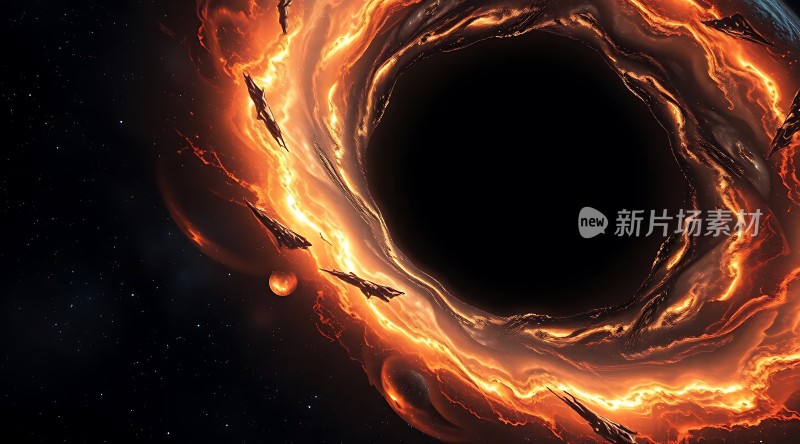 星际漩涡黑洞奇观