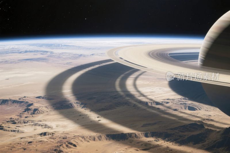 土星及其环太空景观