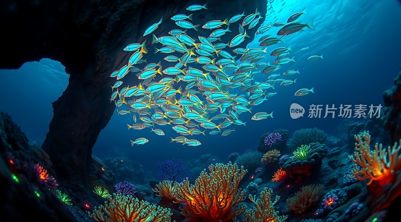 海洋之舞鱼群与珊瑚共舞