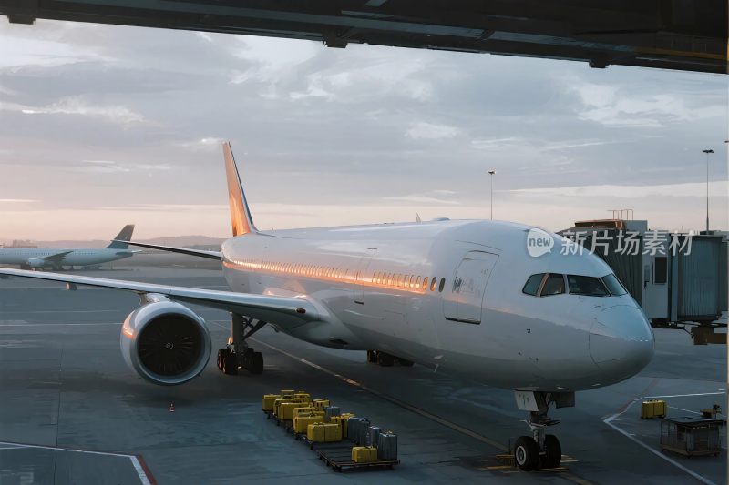 机场内停靠的客机