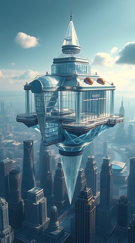 未来之城悬浮摩天大楼