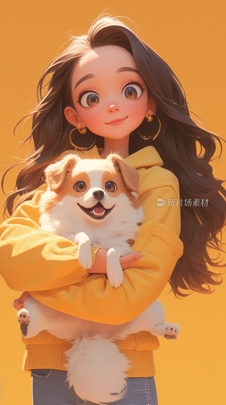 治愈系少女与爱犬