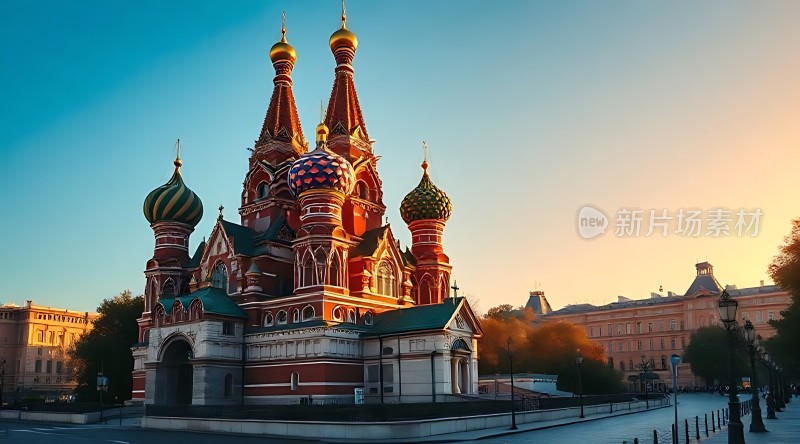 圣瓦西里大教堂日落美景