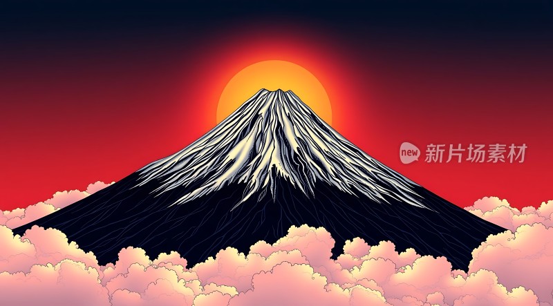 日出富士山云海