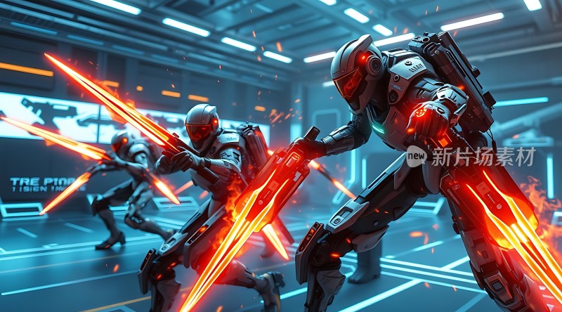 机甲战士蓄势待发未来科技感十足！