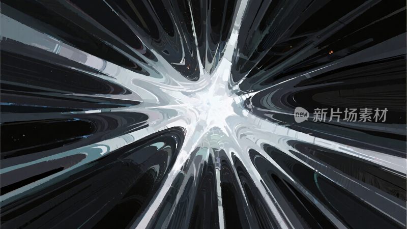 黑白放射状抽象光影画面