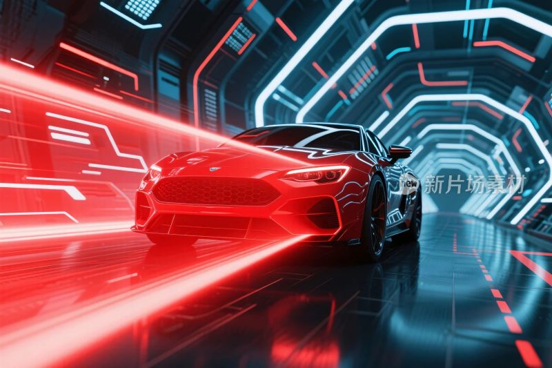 科幻隧道跑车场景