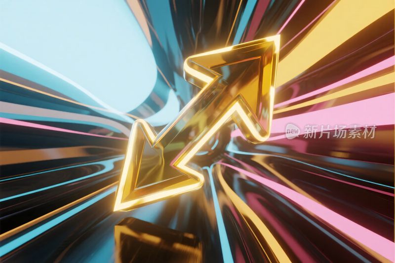 金色动态箭头插画