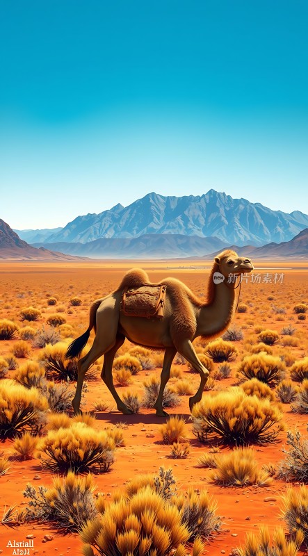 沙漠驼影穿越金色沙海的孤独之旅