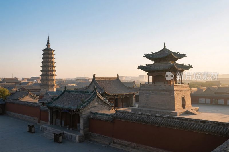 古建筑古塔风景图