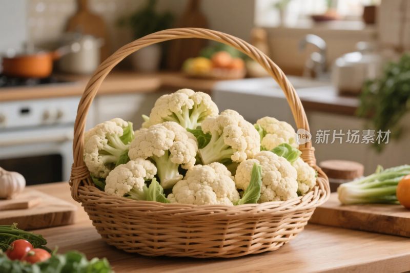 竹篮花菜厨房场景