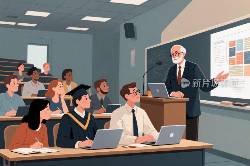 教室课堂教育插画