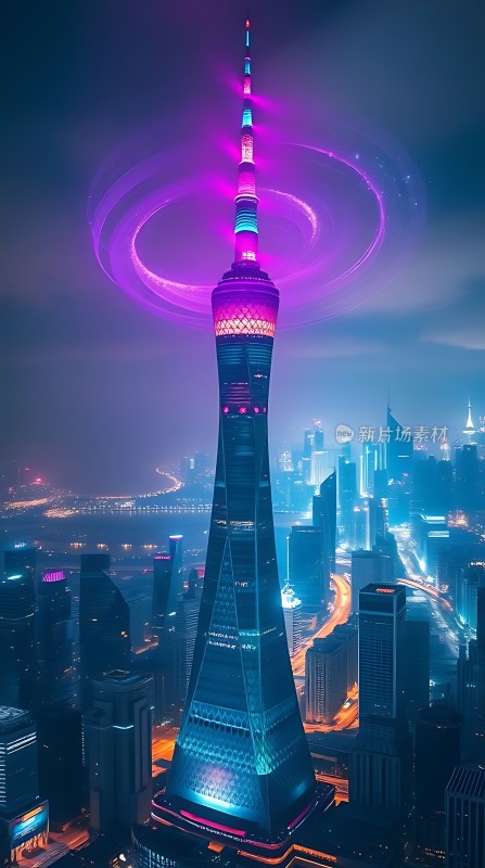 上海东方明珠塔夜景