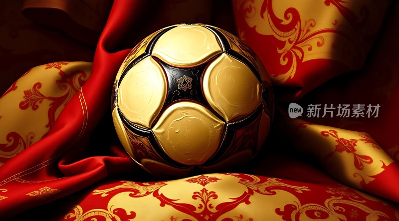 新片场素材足球红布