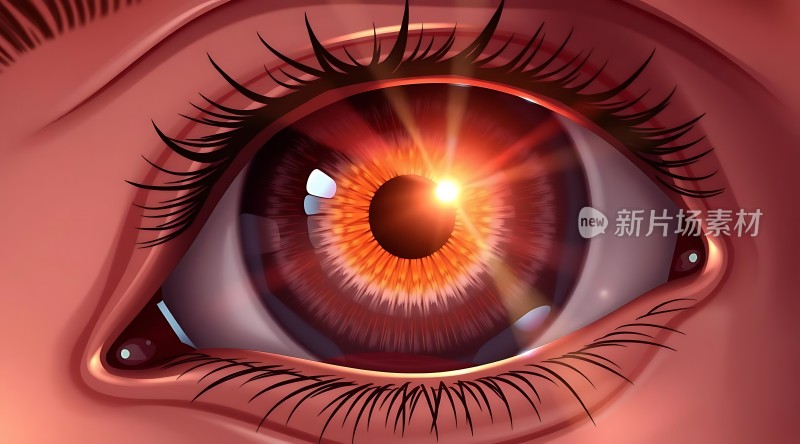 红色瞳孔的眼睛