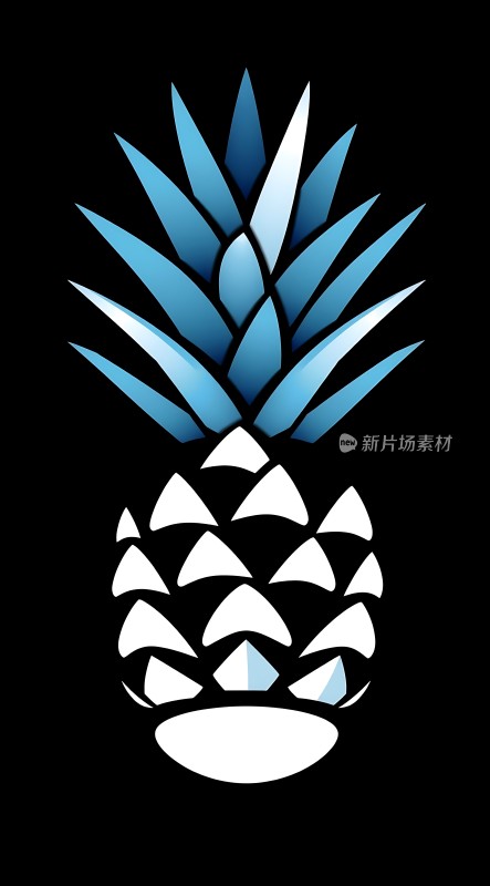 蓝色菠萝图案设计
