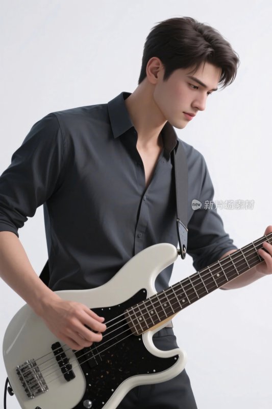 男子演奏电贝斯