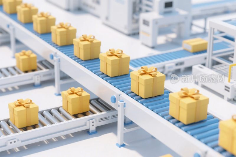 物流传送带礼盒运输