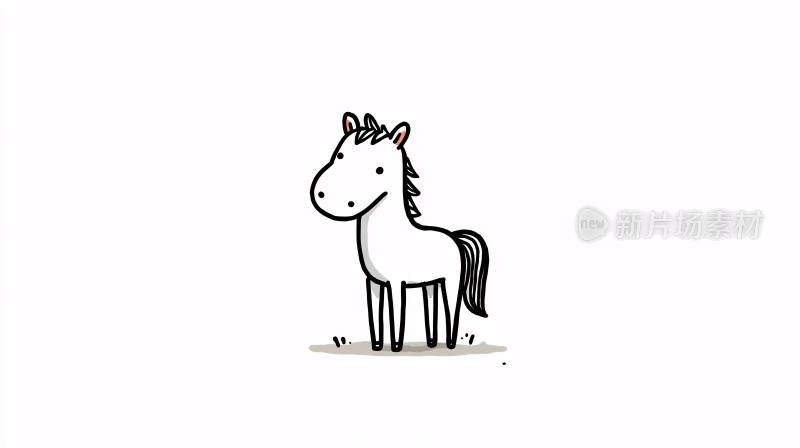 可爱卡通小马插画