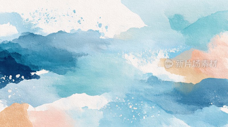 水彩风格抽象背景画面