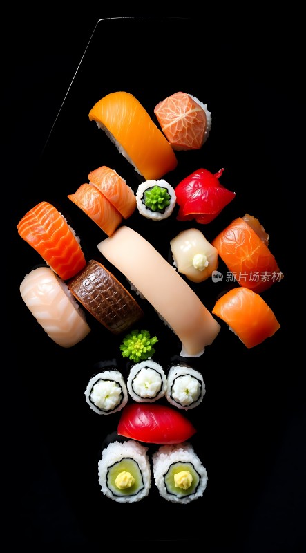 寿司盛宴色彩缤纷美味诱人