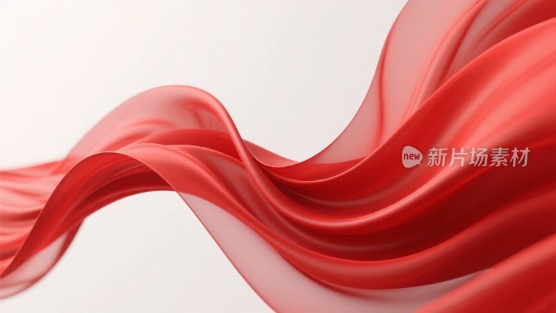 红色飘动丝绸画面