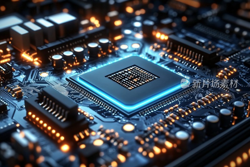 科技感十足的芯片与电路板