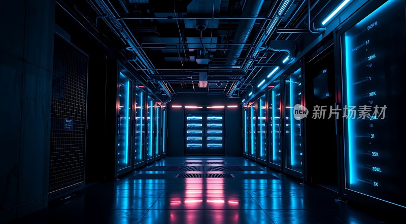 科技感数据中心走廊